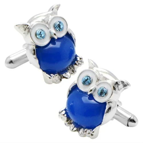カフス カフスボタン SWANK スワンク フクロウ ブルー ミミズク カフリンクス メンズアクセサリー ニューヨーク発 ブランド