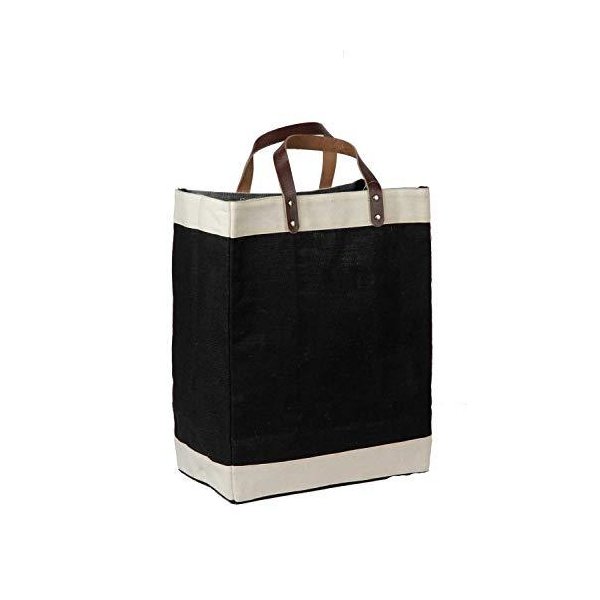Pack of 100 -Eco-Friendly Jute Tote Bag with Cotton Accents & Leather Handles 13
