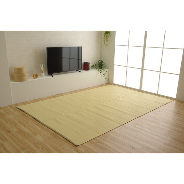 1090610141202 ラグ 洗える カーペット 日本製 国産 抗菌 防臭 消臭 アウトドア レジャー 敷物 和室 シンプル アイボリー 江戸間6畳(約261×352cm) メーカー直送