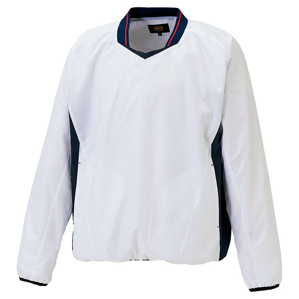 ゼット 野球ウエア 少年用 長袖Vネックジャンパー ホワイト/ネイビーA 130cm BOV331J 1129A