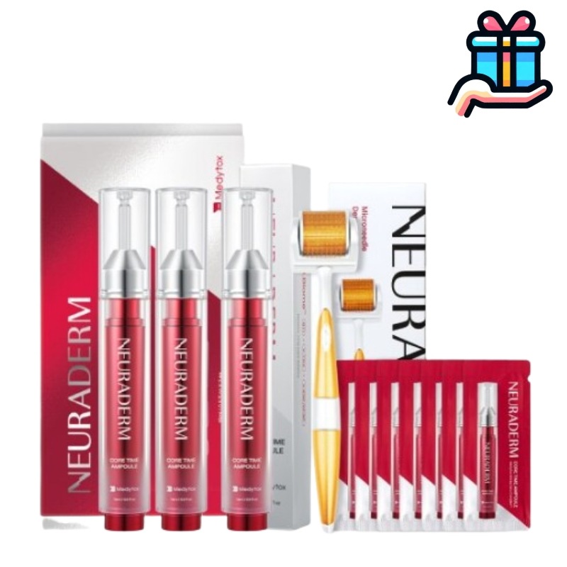 [ローラー贈呈2+1スリムパッケージ] コアタイム アンプル 2本+1本+MTS ダーマローラー + アンプル 7ml 追加贈呈 弾力 ぷりぷり しっとり 小じわ 目のしわ くすみ シミ