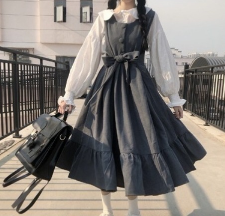 キュートフリルスカート スカート ボトムス ストレートパンツ ロング丈 フレア フリル 光沢 0 爽やか かわいい 大人可愛い シンプル カジュアル おしゃれ レトロ アジアン ラブリー キュート