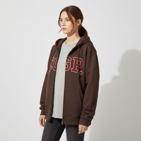 Arch Logo Hooded Sweatshirt_Chocolate Brown