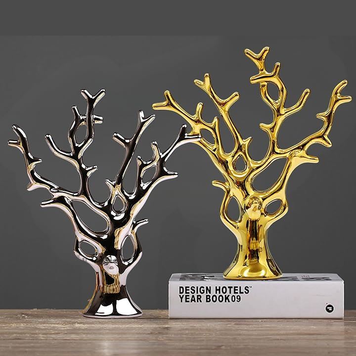 カラーツリー 北欧系インテリア 30cmサイズ (ゴールド＆シルバー)