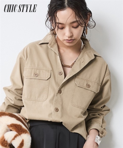 シャツ・ブラウス 綿100％チノシャツ 大きいサイズ有 シックスタイル