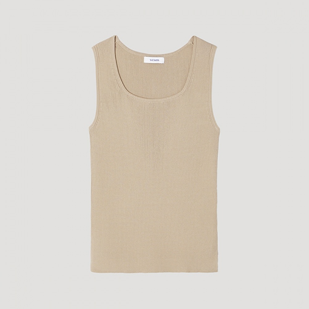 [シーズミス] スクエアネックニットノースリーブ_SSKPOP22040