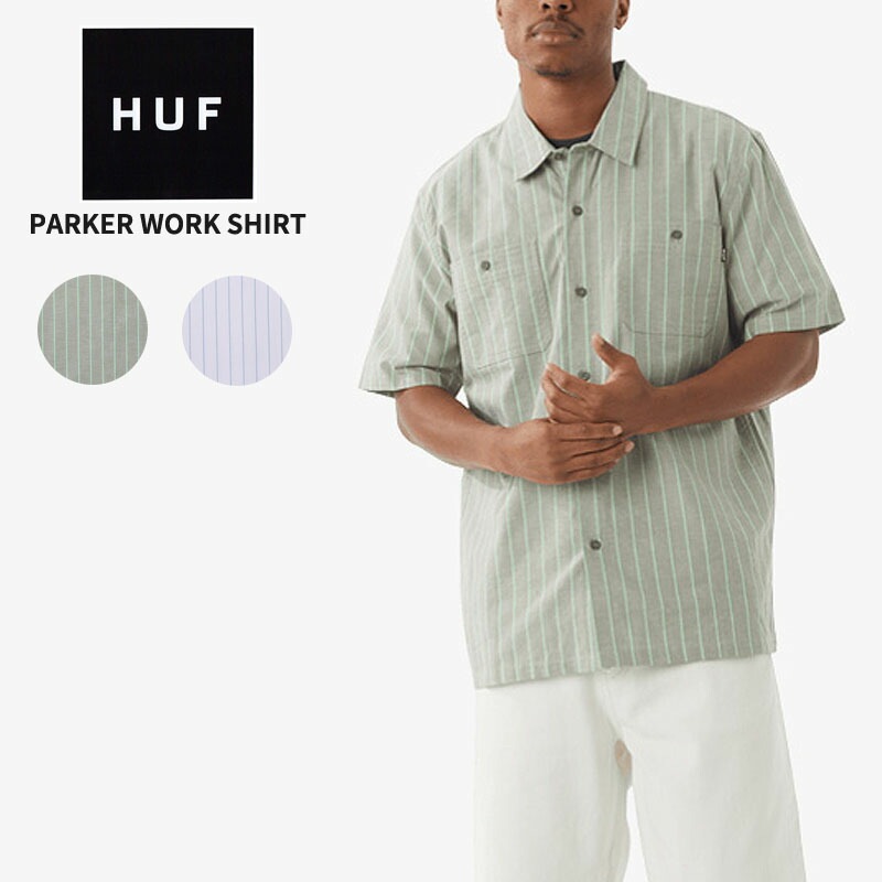 ハフ HUF PARKER WORK SHIRT ワークシャツ 半袖シャツ メンズ bu00197