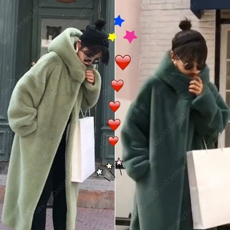 ファーコート ロング丈 エコファージャケット レディース 服 ボタン 冬 新品 軽い暖かい エコファーコート 可愛い 膝下丈 肌触り良く 柔らい おしゃれ 韓国ファッション-90