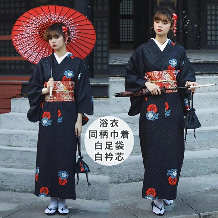ブラック 浴衣 セット レディース 浴衣セット 大人 着物 和服 コスプレ コスチューム 女性 高校生 花柄 ルームウェア 夏 女性 ゆかた 派手 可愛い おしゃれ きれいめ イベント 成人式 夏