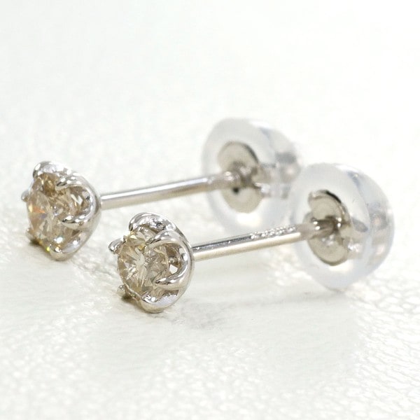 PT900 プラチナ ピアス ダイヤ 0.10 ×2 総重量約0.4g ジュエリー 中古