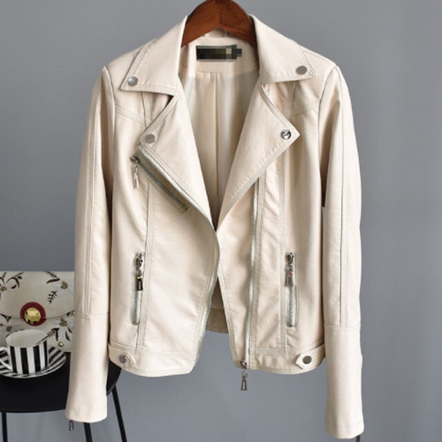 【送料無料】レディース ショート丈 ライダースジャケットレディース スリム コート PUレザー