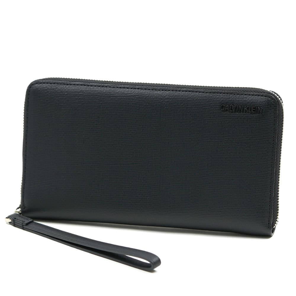 カルバンクライン ジーンズ 長財布 ラウンドファスナー ブラック 本革 CKJ Calvin Klein JEANS AIDENTEXTURE TRAVEL WALLET HP1326S7200 00