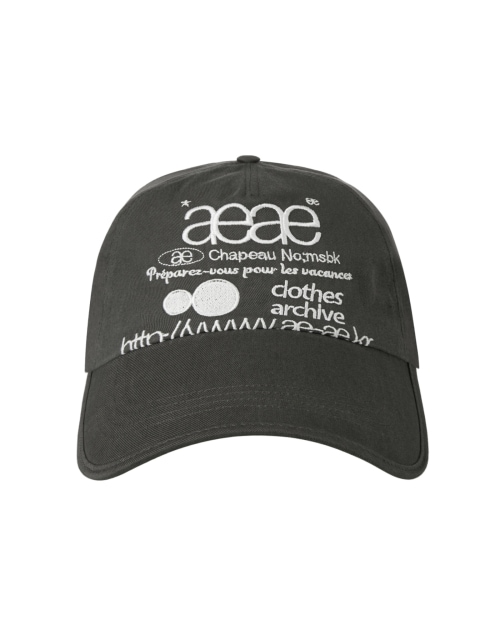 【AEAE】 WEB LOGO 5 PANNEL BALL CAP [CHARCOAL] キャップ 正規品