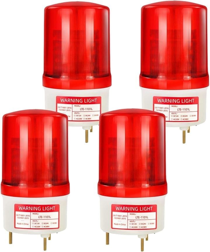 パトランプ まとめ買い 回転灯 100V LED ステー 付き 音声なし 赤 看板 警告灯 クレーン 4個セット( レッド) 5,888円