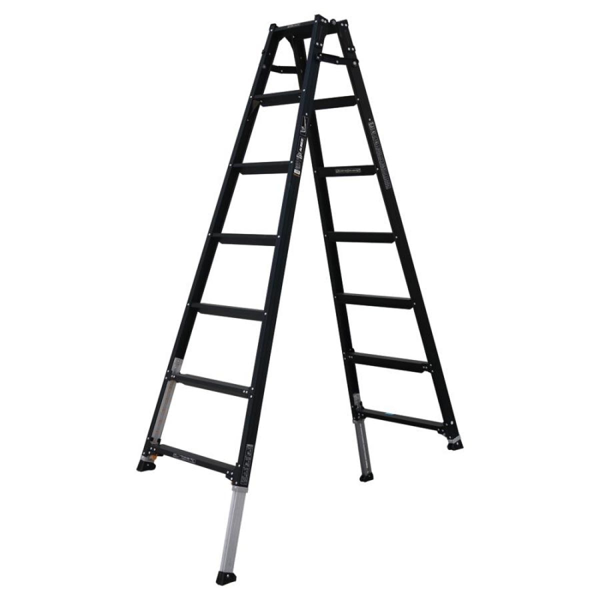 【I】ALINCO アルインコ 伸縮脚付はしご兼用脚立 PRW-210BK ブラック アルミ 【代引不可/北海道・沖縄・離島不可】