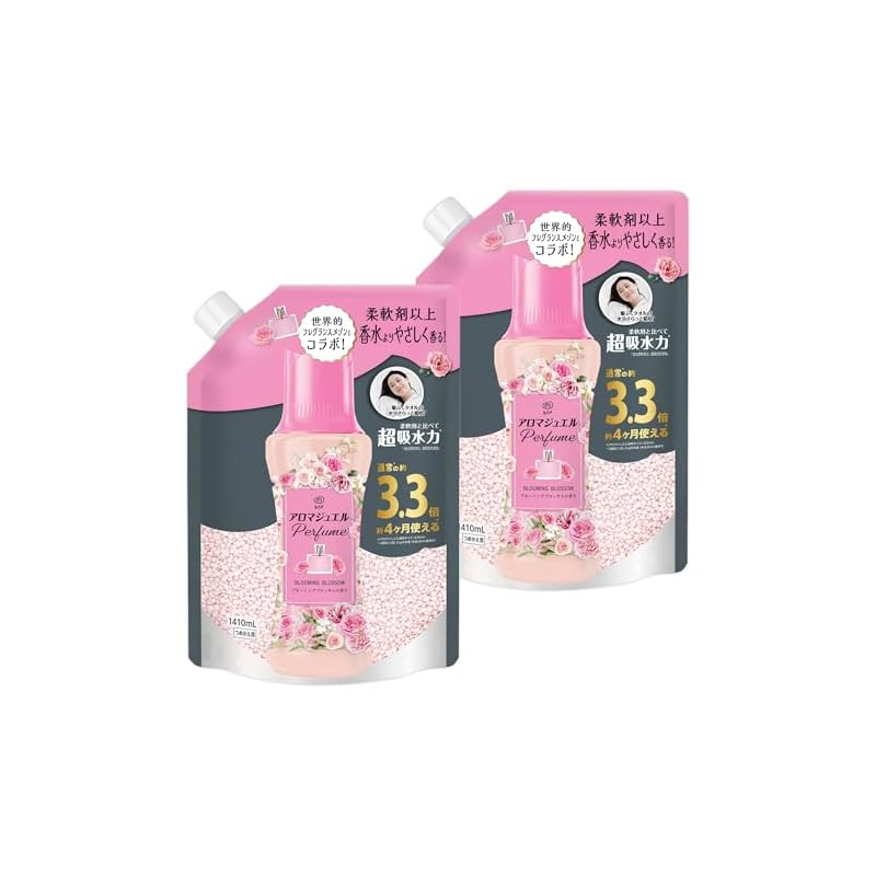 レノア Lenor ハピネス アロマジュエル 香り付け専用ビーズ ブルーミングブロッサム 詰め替え 1,410mL ×2袋【まとめ買い】 [大容量]