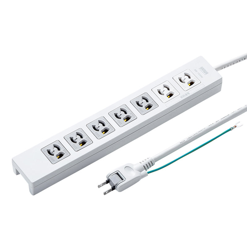 電源タップ 3極抜け止めタイプ 7個口 コード長5m TAP-F37-5KSRP