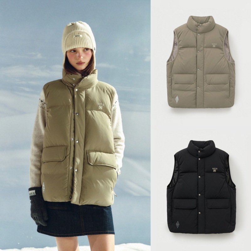 【SATUR】25FW APERO POCKET DUCK DOWN PADDING VEST : 2COLORS