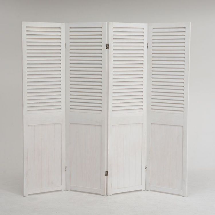 パーテーション おしゃれ 4連 衝立 間仕切り アンティークホワイト