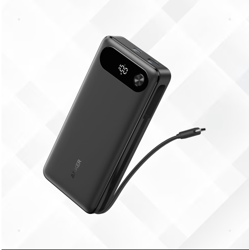 Anker Power Bank (20000mAh, 87W, Built-In USB-C ケーブル) (モバイルバッテリー 20000mAh 87W出力 大容量 LEDディスプレイ搭載 USB-