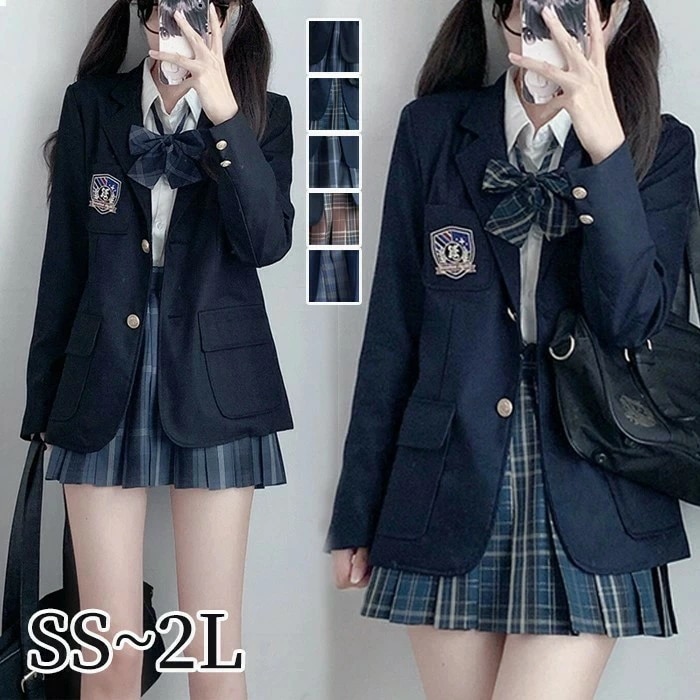5点セット 入学式 卒業式 スーツ 女の子 長袖 中学生 高校生 制服 学生制服 女子高生 小学生 ブレザー スカート チェック柄 レディース お受験 結婚式 発表会 入学 通学 ジュニア フォーマル