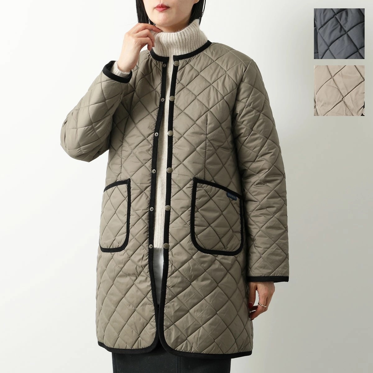 LAVENHAM ラベンハム 中綿コート CONTRAST CORNARD COAT LV6114 レディース キルティング ノーカラー 撥水 カラー2色