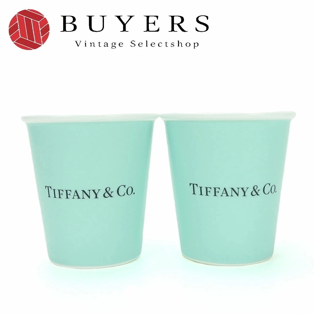 中古 ティファニー コーヒーカップ ペア ボーンチャイナ エブリデイ オブジェクト ティファニーブルー コップ 食器 小物 プレゼント 贈り物 インテリア レディース 女性 TIFFANY＆Co.
