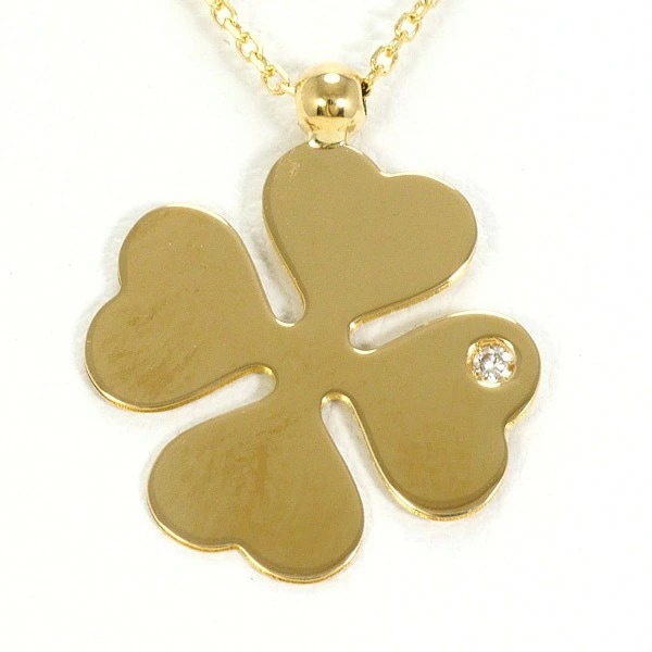 K18 18金 YG イエローゴールド ネックレス ダイヤ 約45cm ジュエリー 中古