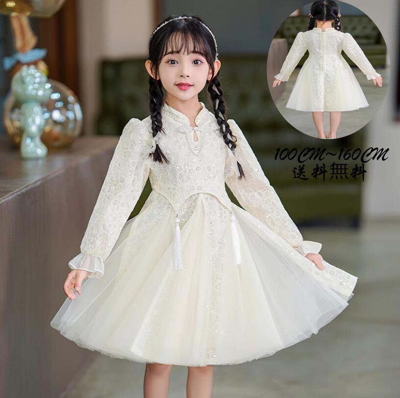 【最安値挑戦】礼服 キッズワンピース 風 子供服 ワンピース 女の子 洋服 長袖ワンピース 可愛い 秋冬 ジュニア キッズ お受験 フォーマル 女児 イベント 子供用 受験用 子ども服 キッズ用 シン