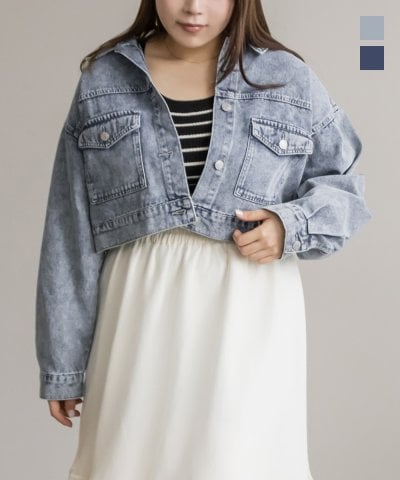 大きいサイズ レディース LL 3L 4L XL XXL XXXL ショート丈Gジャン 5,574円