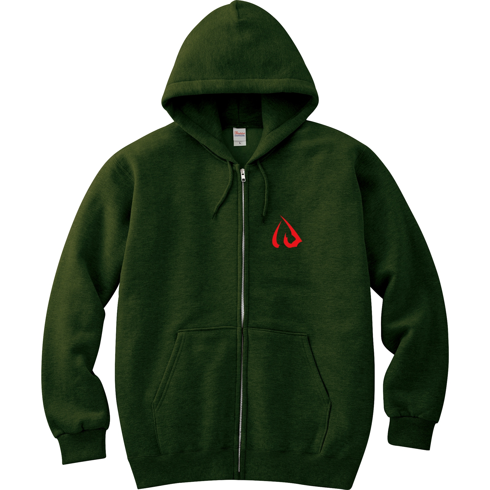 ジップアップパーカー 8.4オンス フード フーディ ID22249-52 アーミーグリーン 5,760円