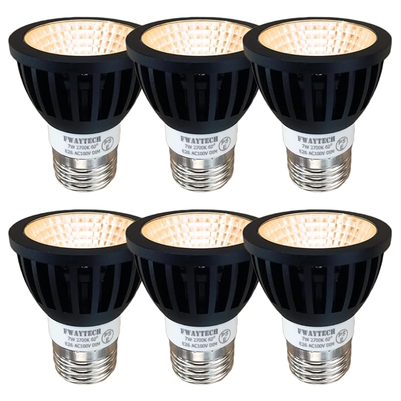 Fwaytech led スポット e26 調光器対応 レフランプLED 7W LEDハロゲン電球60W75W相当 ダクトレールLEDスポットライト 密閉器具対応 6個セット (電球色相当(2700