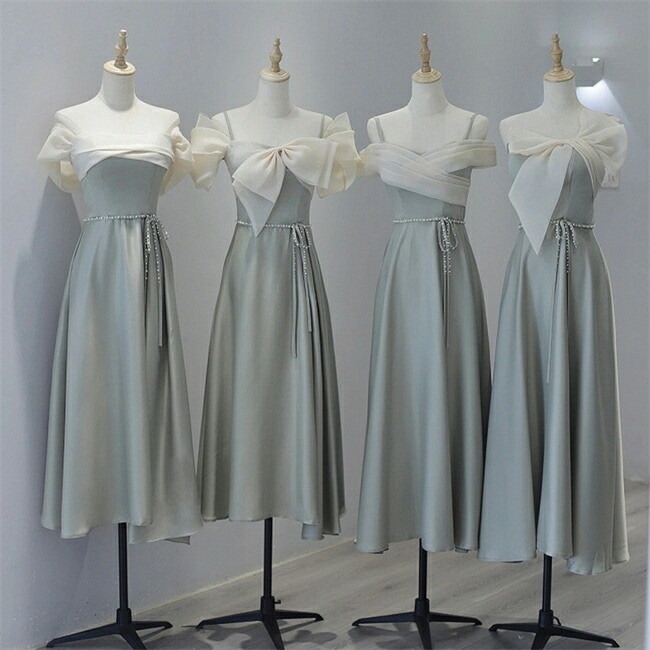 XS～2XL予約　4デザイン ブライズメイドドレス　パーティードレス　ワンピース二次会演出司会結婚式お呼ばれ ロングドレス　マキシ丈　ミディアムドレス　ブライズメイド　ドレス　二次会ドレス　フォーマル