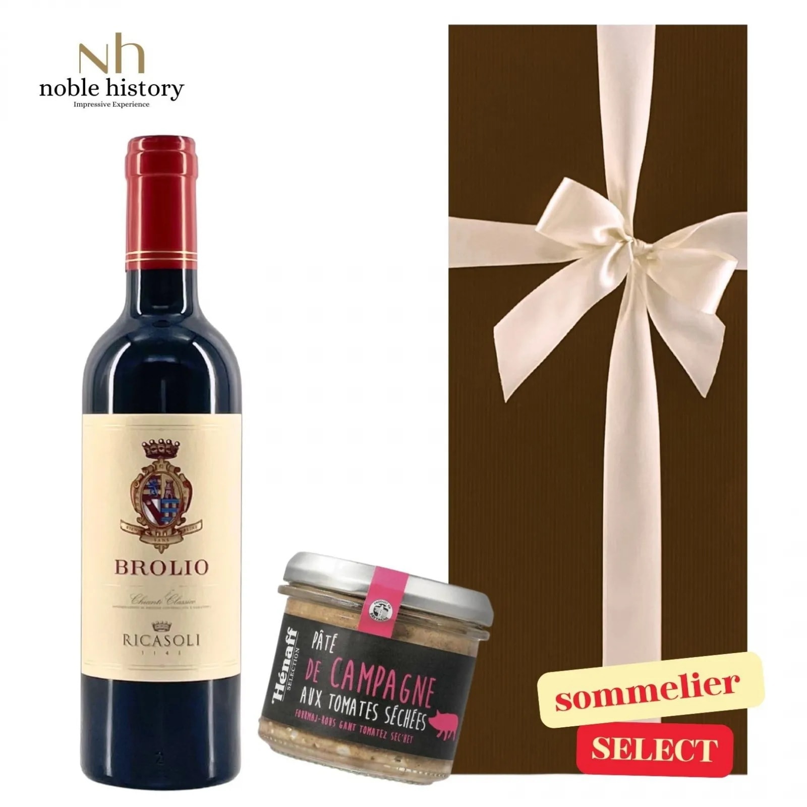 [ワインギフト] イタリア 名門が造る赤ワインのハーフボトルとドライトマト入りパテのグルメセット ギフト箱入り ブローリオ キアンティ クラッシコ [ラッピング付]