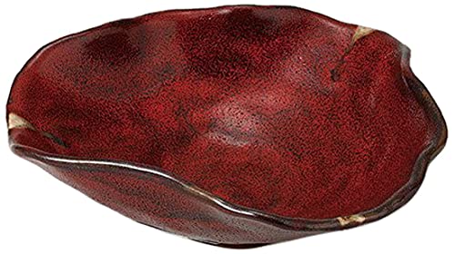 10個セット赤黒釉彩 なぶり煮物鉢 [ 22.7 x 22.8 x 7.6cm 650g ] 【 煮物鉢 】 【 料亭 旅館 和食器 飲食店 業務用 】