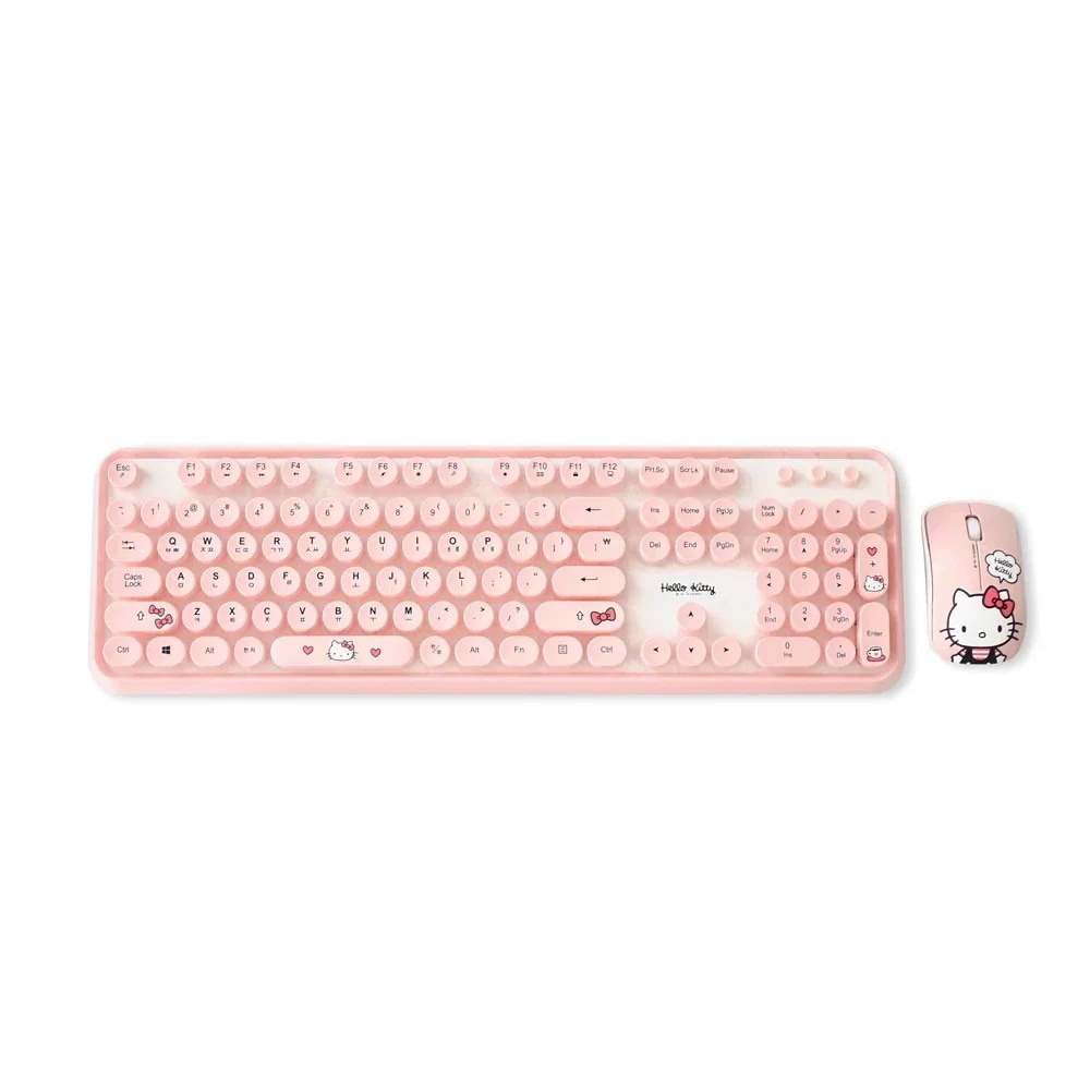 ハローキティ ワイヤレスキーボード マウスコンボセット (PINK / WHITE) / 少量再入庫
