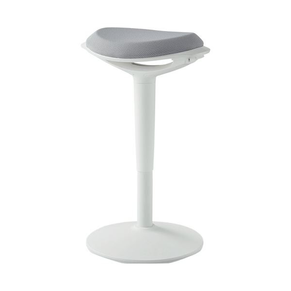 YAMAZEN ポールスタイル昇降チェア ライトグレー/ホワイト HPSC-55（LGY/WH） 1脚 組立品