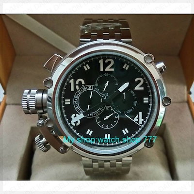 希少ブラックフェイスクロノグラフオマージュウオッチ 超美品 稼働中 ☆超美品 ウォッチダイブクォーツ ウォッチ クロノグラフ wd1863