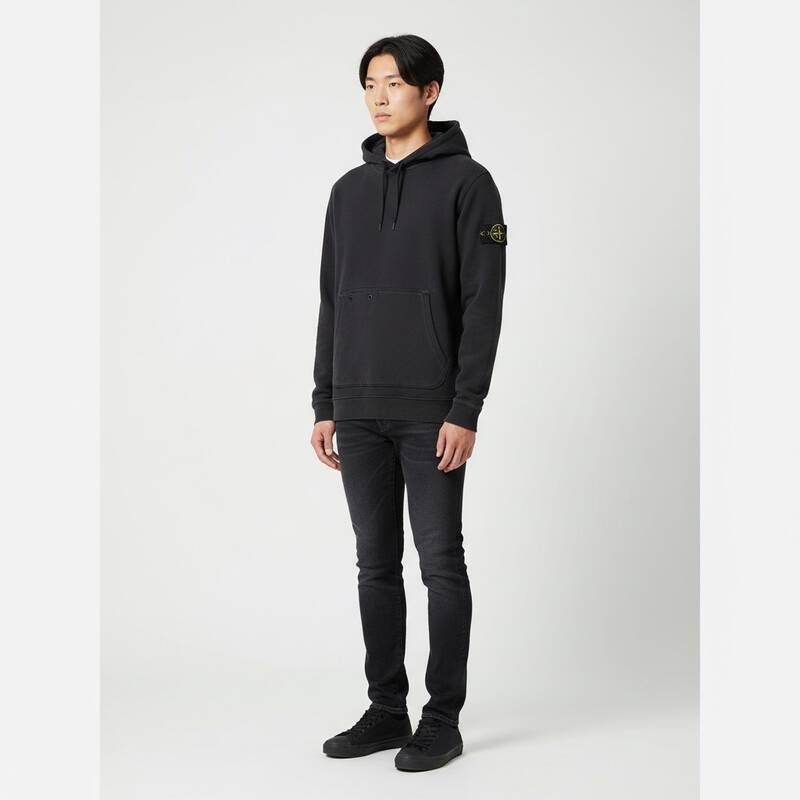 ストーンアイランド フード付きTシャツ ブラック メンズ 811561041 V0129