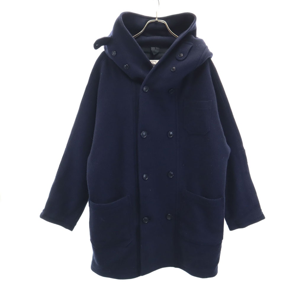 HACKNEY UNION WORK HOUSE ハックニーユニオン ワークハウス イングランド製 ウールコート 38 ネイビー メンズ 古着