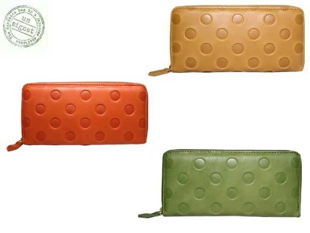 アンシグネット カウレザードット柄 ラウンド長財布 55215 4857667 sri16