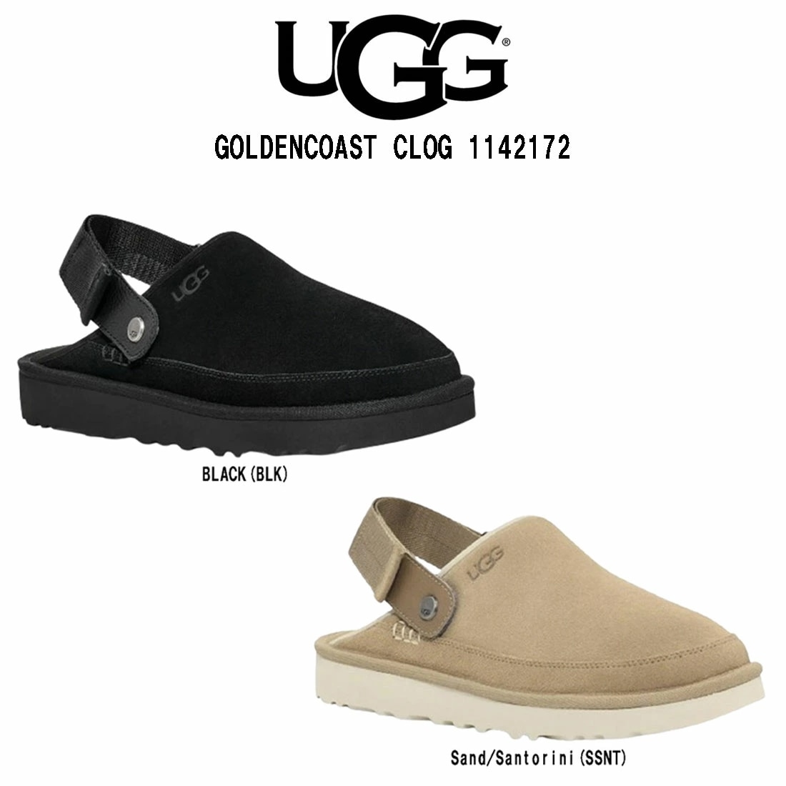 (SALE)UGG メンズ ゴールデンコースト クロッグ サンダル シューズ スリッポン スエード 調整可能 ストラップ クッション M GOLDENCOAST CLOG 1142172