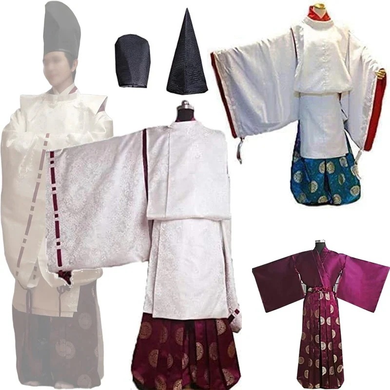 陰陽師 コスプレ 衣装 帽子付き 正統狩衣 コスプレ 狩衣 和服 かりぎぬ 平安時代 サテン製 風 なりきり パーティー イベント仮装 ステージ 舞台演出服 ハロウィン イベント 学園祭