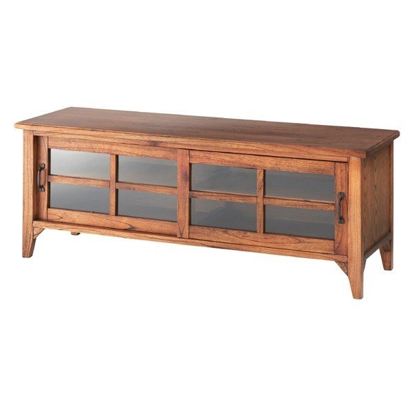 テレビ台 ローボード 天然木 レトロ調 Timber 幅120cm テレビラック ティンバー ミンディ TV台 TVボード リビング収納 完成品 TVラック 収納 ラック ガラス扉 木製 木目