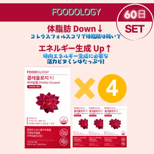 最安値】FOODOLOGY フードオロジー コレオロジー 錠剤 60錠 × 4
