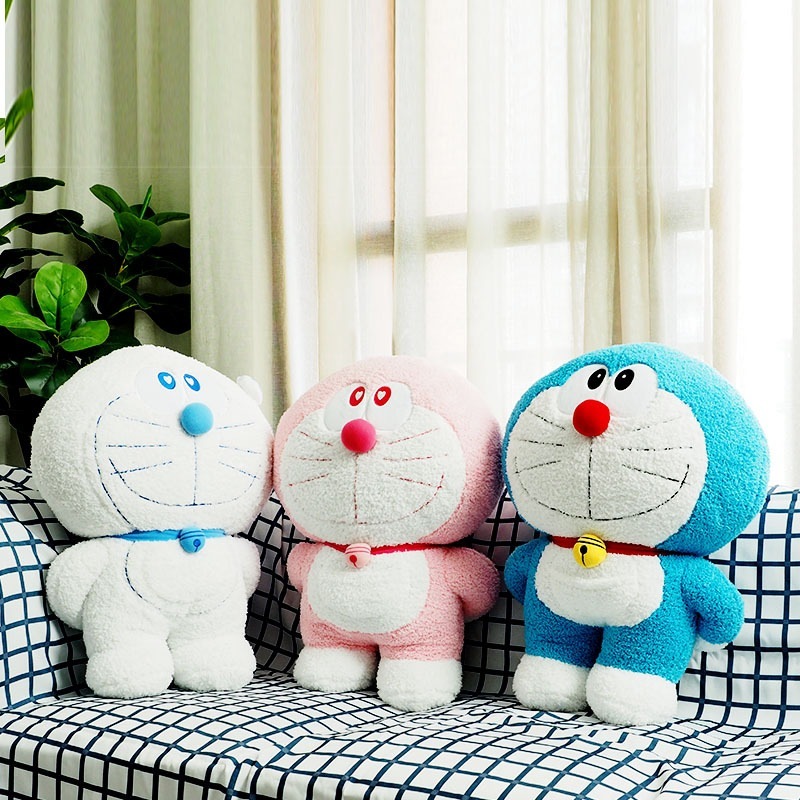 ピンクの大きなドラえもんのぬいぐるみ枕人形ロボット猫ジングル猫青い太った男のぼろ人形