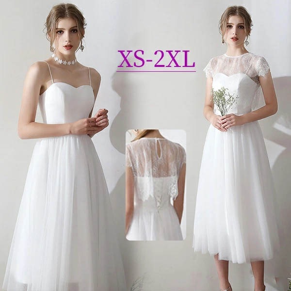 ドレス ミモレ丈 半袖 2WAY 中高生 高校生 ノースリーブ 花嫁 キャミソール 二次会 結婚式 コンサート レース ラウンド 小さいサイズ 透け素材 ピアノ発表会 白 ワンピース 大きいサイズ パ