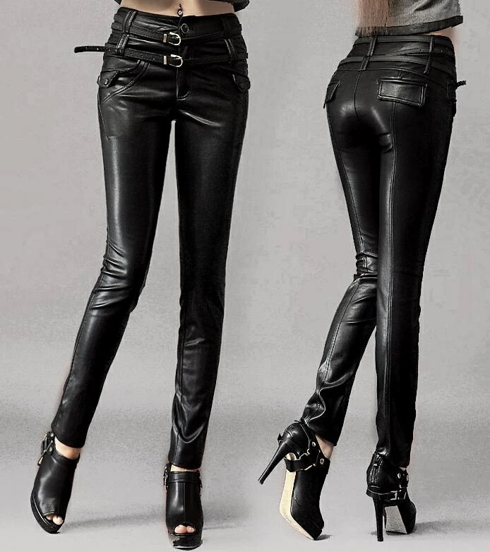 スキニー レザーパンツ レディース ボトムス ロング 大きいサイズ レザーパンツ レディース ストレッチ 革パンツ スキニーパンツ ロングパンツ タイト スリム ボトムス フェイクレザー バイク用 ラ