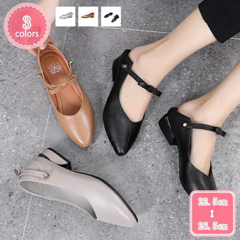 1000円OFFクーポン レディース パンプス フラットシューズ ローヒール カジュアル 可愛い ポインテッドトゥ ストラップ ぺたんこ 柔らかい 歩きやすい 痛くない フォーマル 冠婚葬祭 婦人靴
