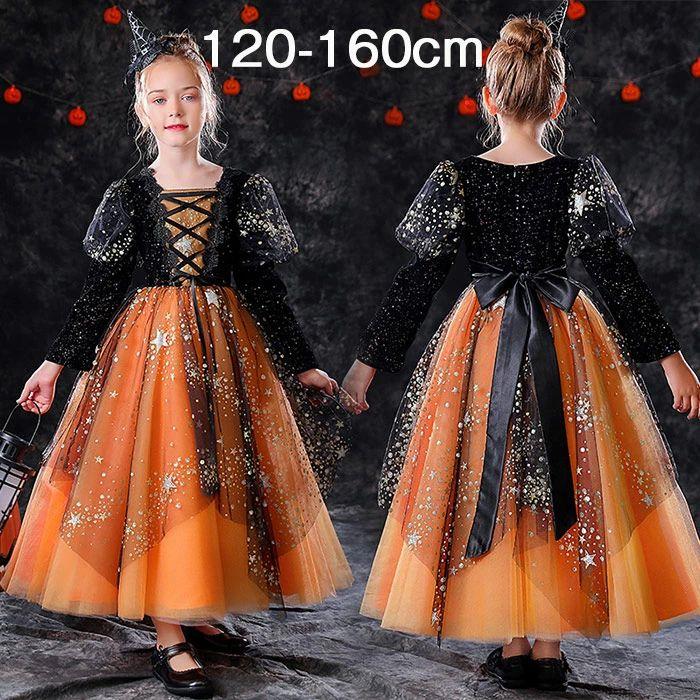 新作ハロウィングッズ 女の子 プリンセス ドレス 子供 ハロウィン 仮装 豪華ドレス 子供 女の子 ワンピース ハロウィン衣装 コスチューム ワンピース 子供 なりきりプリンセス ヘアー 2枚購入で3 8,106円